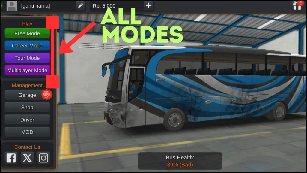 all modes in play section