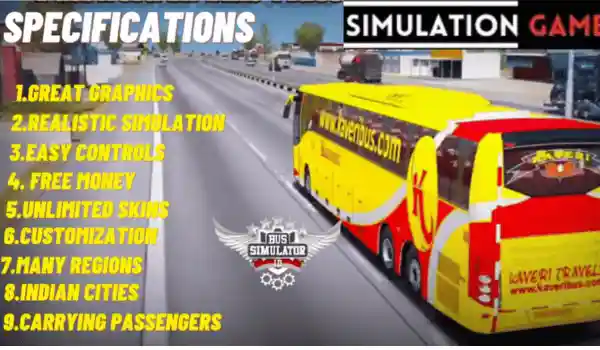 In the image, bus in yellow colour with text is shown.